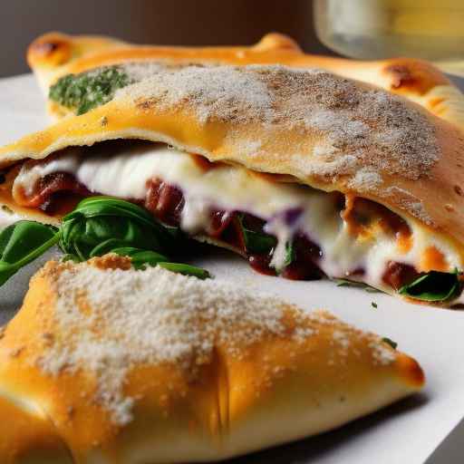 Кальцоне с анчоусами и моцареллой