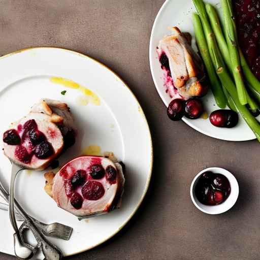 Фаршированные яблоками и клюквой свиные отбивные