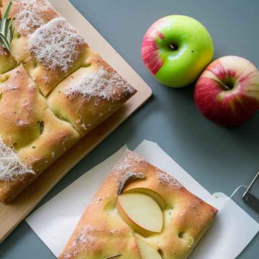 Фокачча с яблоками и розмарином и пармезаном
