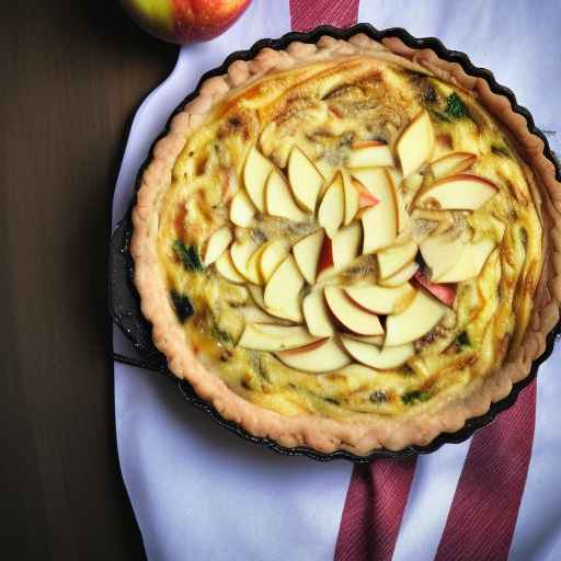Рецепт киша с яблоками и колбасой