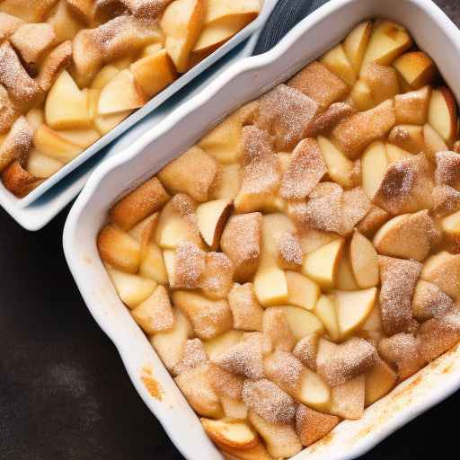 Хлебный пудинг с яблоками и корицей