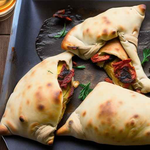 Кальцоне с артишоками и вялеными томатами