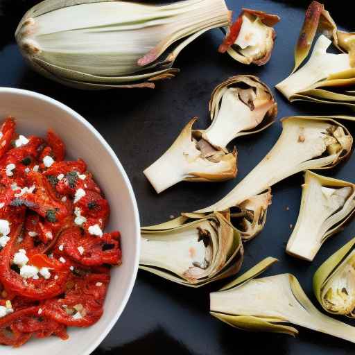 Артишоки и вяленые помидоры с козьим сыром и хлопьями красного перца Рецепт