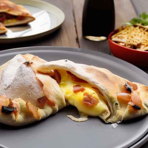 Кальцоне с беконом и яйцом