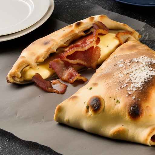 Кальцоне с беконом и моцареллой