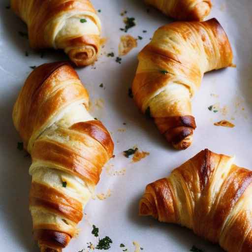 Запеченные круассаны с ветчиной и сыром