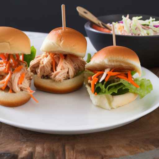 Слайдеры из курицы BBQ с капустным салатом
