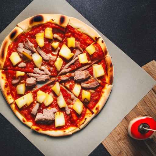 Пицца из свинины BBQ с ананасом и красным перцем
