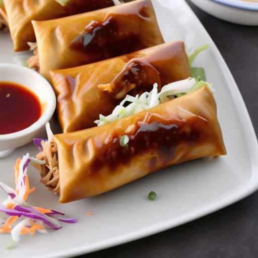 Яичные рулетики из свинины BBQ Pulled Pork с терпким капустным салатом