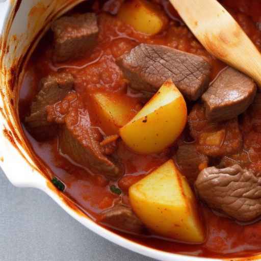 Гуляш из говядины и пива с картофелем