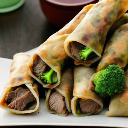 Яичные роллы с говядиной и брокколи