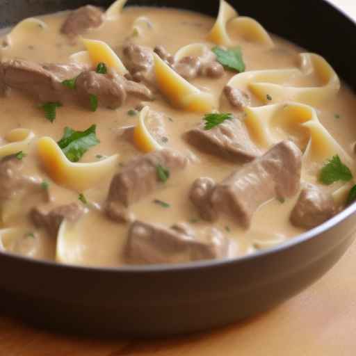 Бефстроганов с чеддером