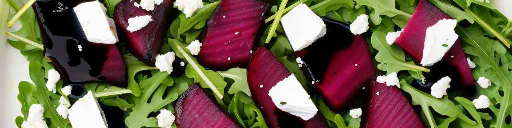 Свекла и козий сыр с рукколой и бальзамической глазурью