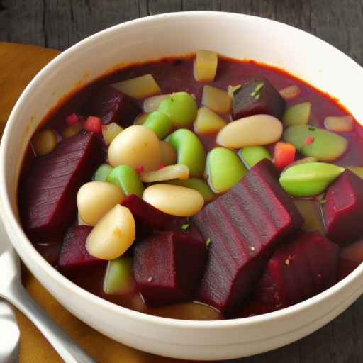 Рагу из свеклы и лимской фасоли