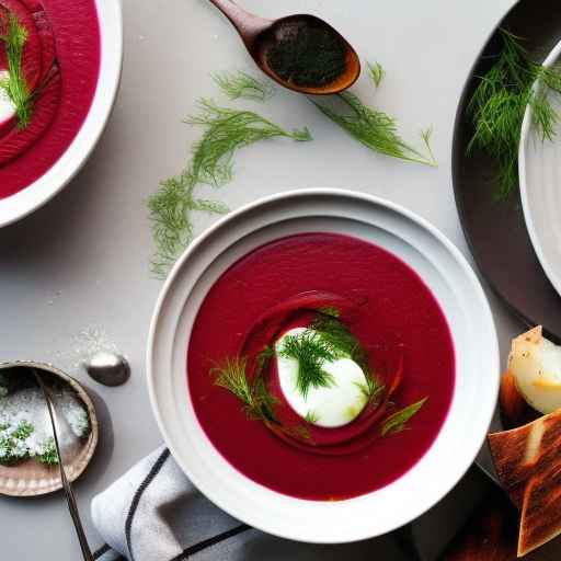 Борщ из свеклы и картофеля с укропом