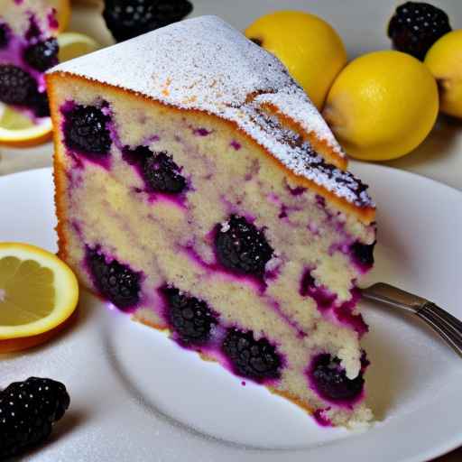 Лимонный торт с ежевикой