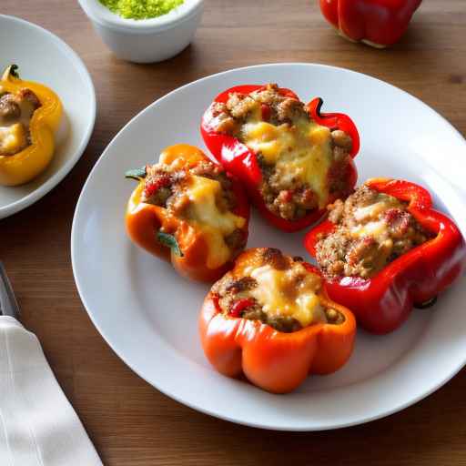 Фаршированные перцы с колбасой и сыром на завтрак