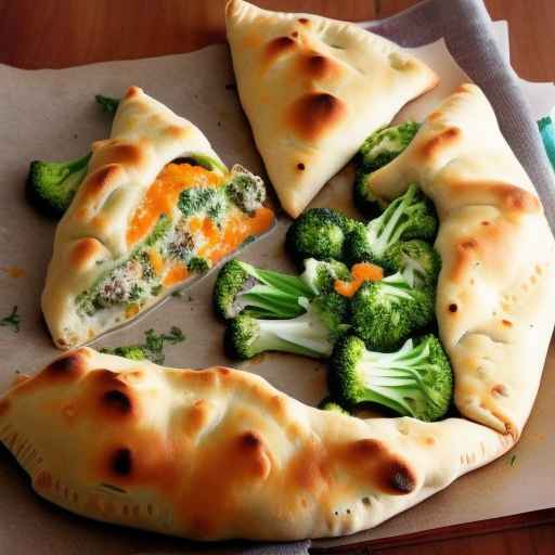 Кальцоне с брокколи и чеддером