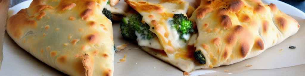 Кальцоне с брокколи и чеддером и сыром моцарелла