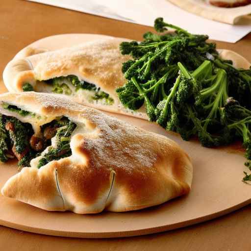 Кальцоне с брокколи рабе и колбасой