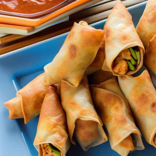 Яичные рулетики с курицей в масле