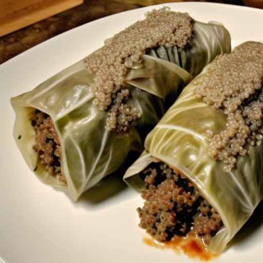 Капустные роллы с бизоном и киноа