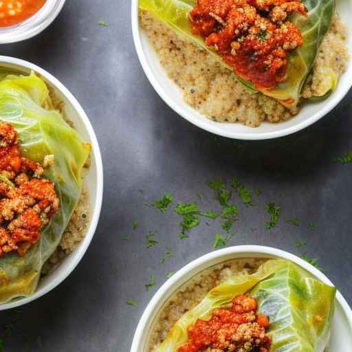 Капустные роллы с куриным фаршем и киноа