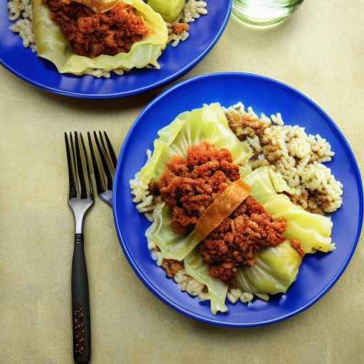 Капустные роллы с индейкой и коричневым рисом