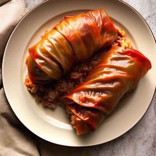 Капустные роллы с индейкой и коричневым рисом