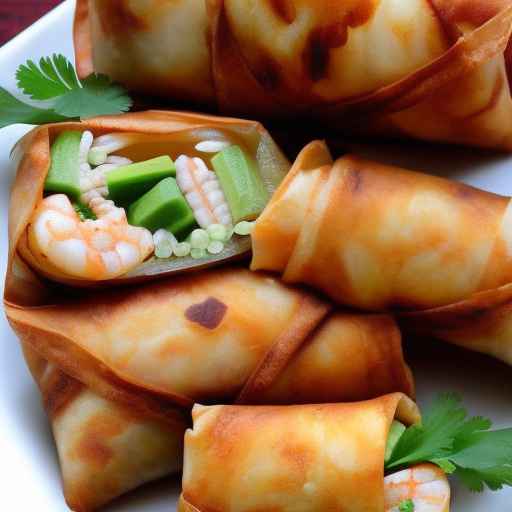 Яичные роллы с креветками по-каджунски