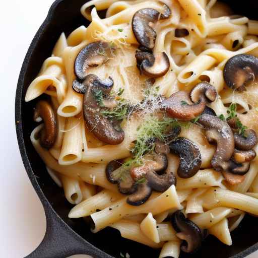 Паста с карамелизованным луком и грибами