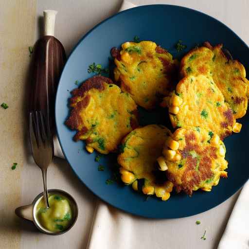 Кукурузные оладьи с чеддером и чесноком