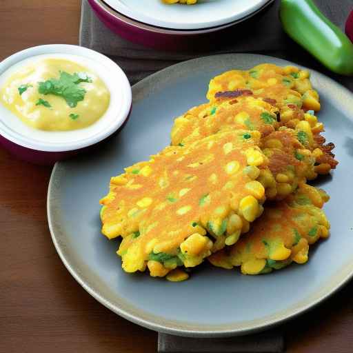 Кукурузные оладьи с чеддером и зеленым чили
