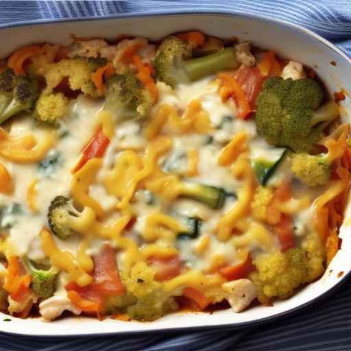 Рецепт сырной запеканки с курицей и овощами