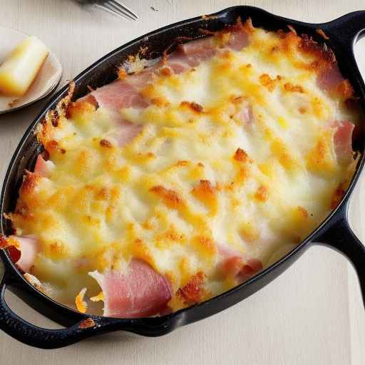 Сырный гратен с ветчиной и картофелем
