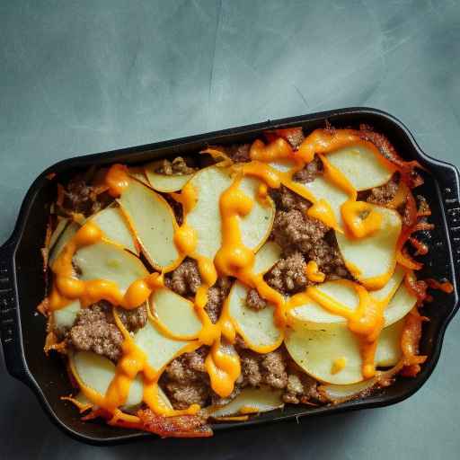 Сырный гамбургер и картофельная запеканка