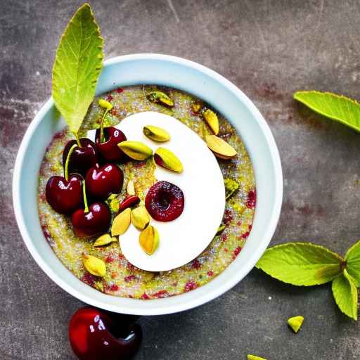 Каша с вишней и фисташками