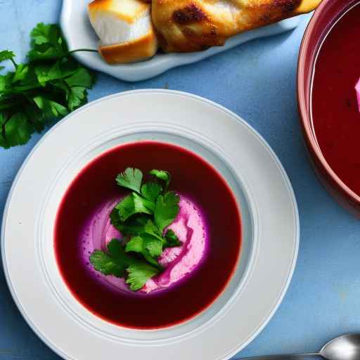 Борщ из курицы и свеклы с кинзой