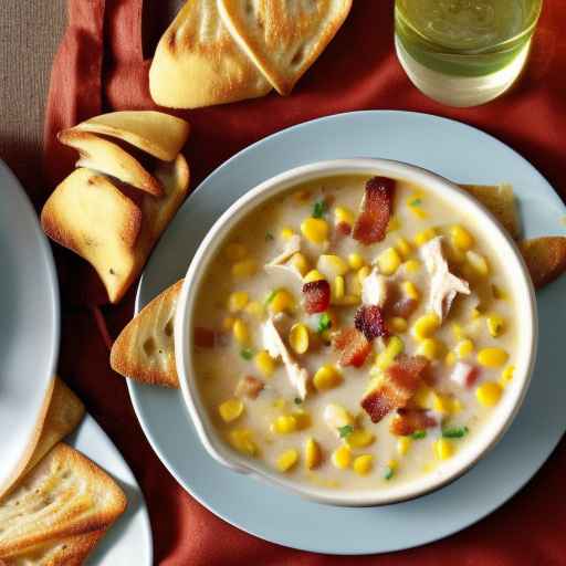 Куриный и кукурузный суп с картофелем и беконом