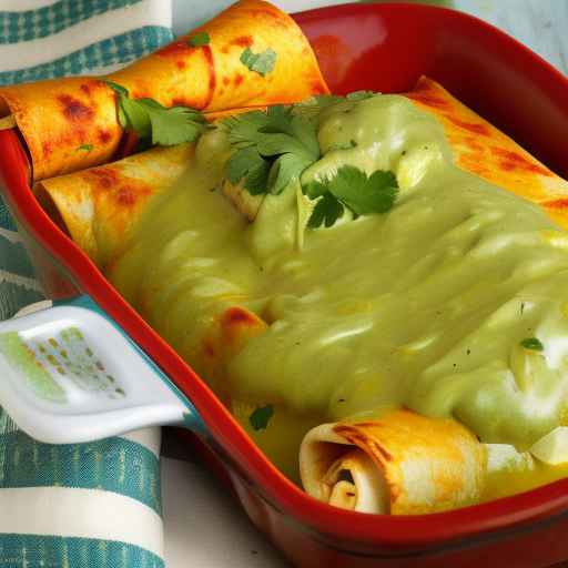 Энчиладас из курицы и кукурузы с соусом томатильо
