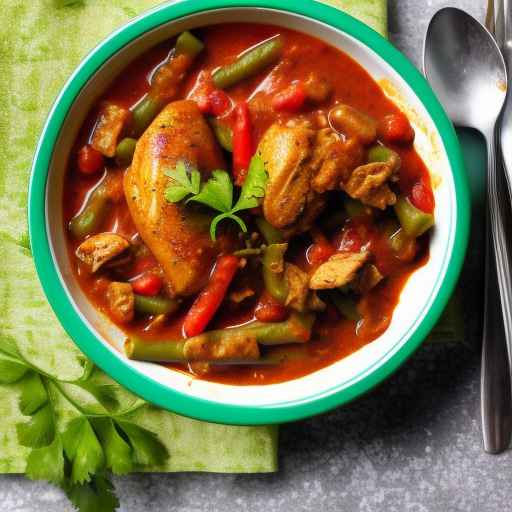 Гуляш из курицы и зеленой фасоли