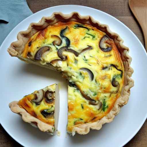 Киш с курицей и грибами и сыром грюйер