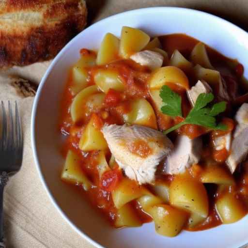 Гуляш из курицы и картофеля