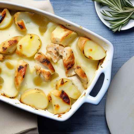 Гратен из курицы и картофеля с розмарином и чесноком