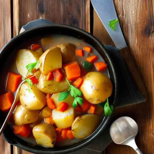 Тушеная курица и картофель с паприкой