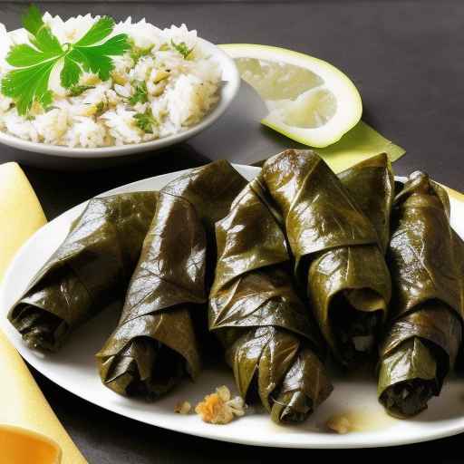 Фаршированные курицей и рисом виноградные листья