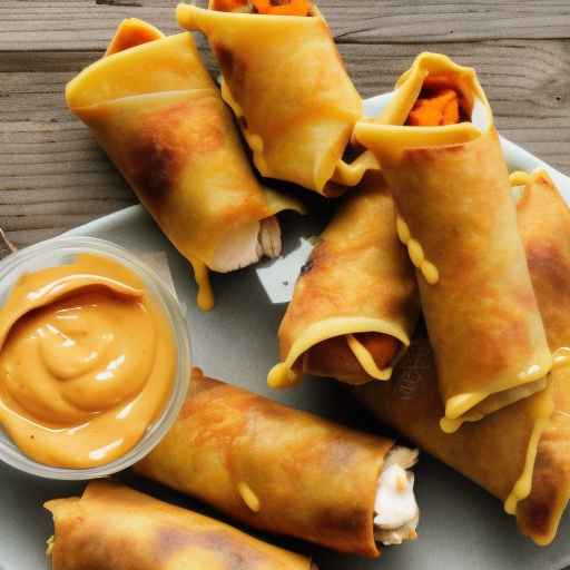 Яичные рулетики из курицы и сладкого картофеля с медово-горчичным соусом