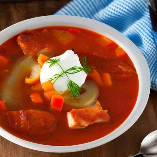 Борщ с курицей и овощами