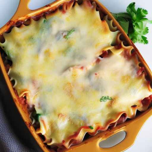 Лазанья из курицы и овощей с соусом бешамель