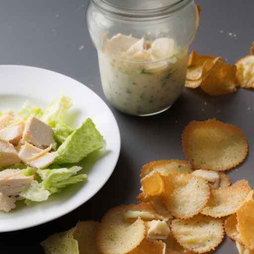 Салат из куриных яиц "Цезарь" с пармезанскими сухариками